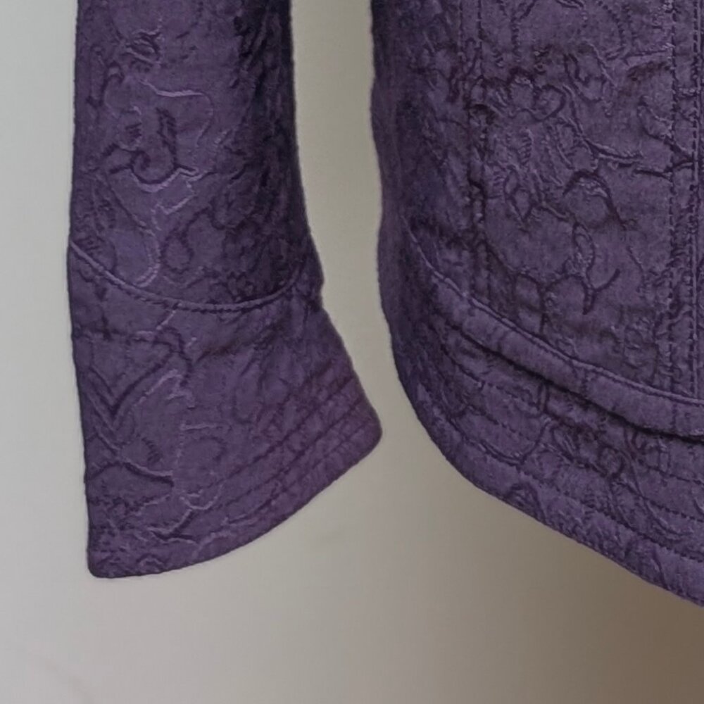 Coldwater Creek Royal Purple Textured Jacket Size W18 - Picture 10 of 11
